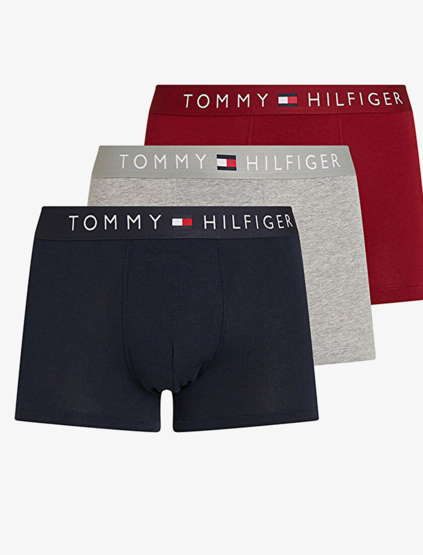 Tommy Hilfiger 3 Parça Trunk Erkek Lacivert/Gri/Kırmızı Boxer Tommy Hilfiger 3 Parça Trunk Erkek Lacivert/Gri/Kırmızı Boxer