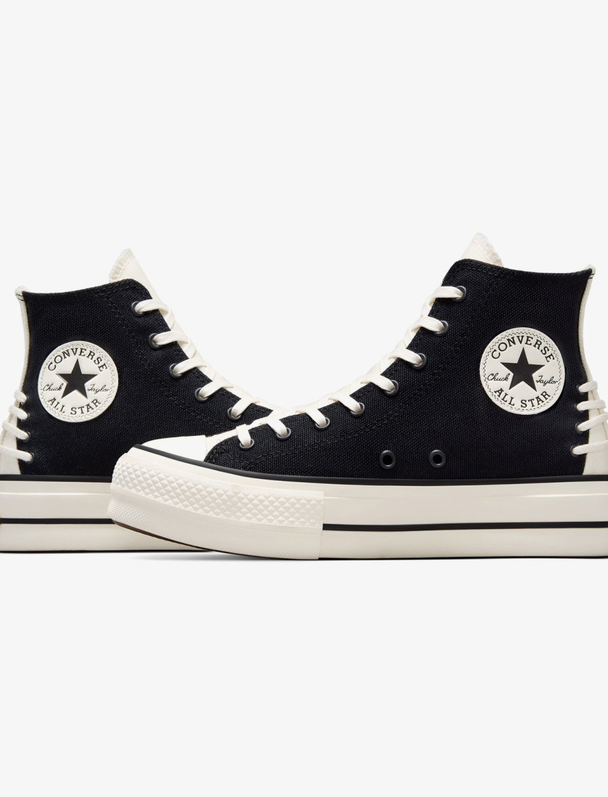 Converse Chuck Taylor All Star Crafted Laces Lift Unisex Siyah Platform Sneaker Converse Chuck Taylor All Star Crafted Laces Lift Unisex Siyah Platform Sneaker