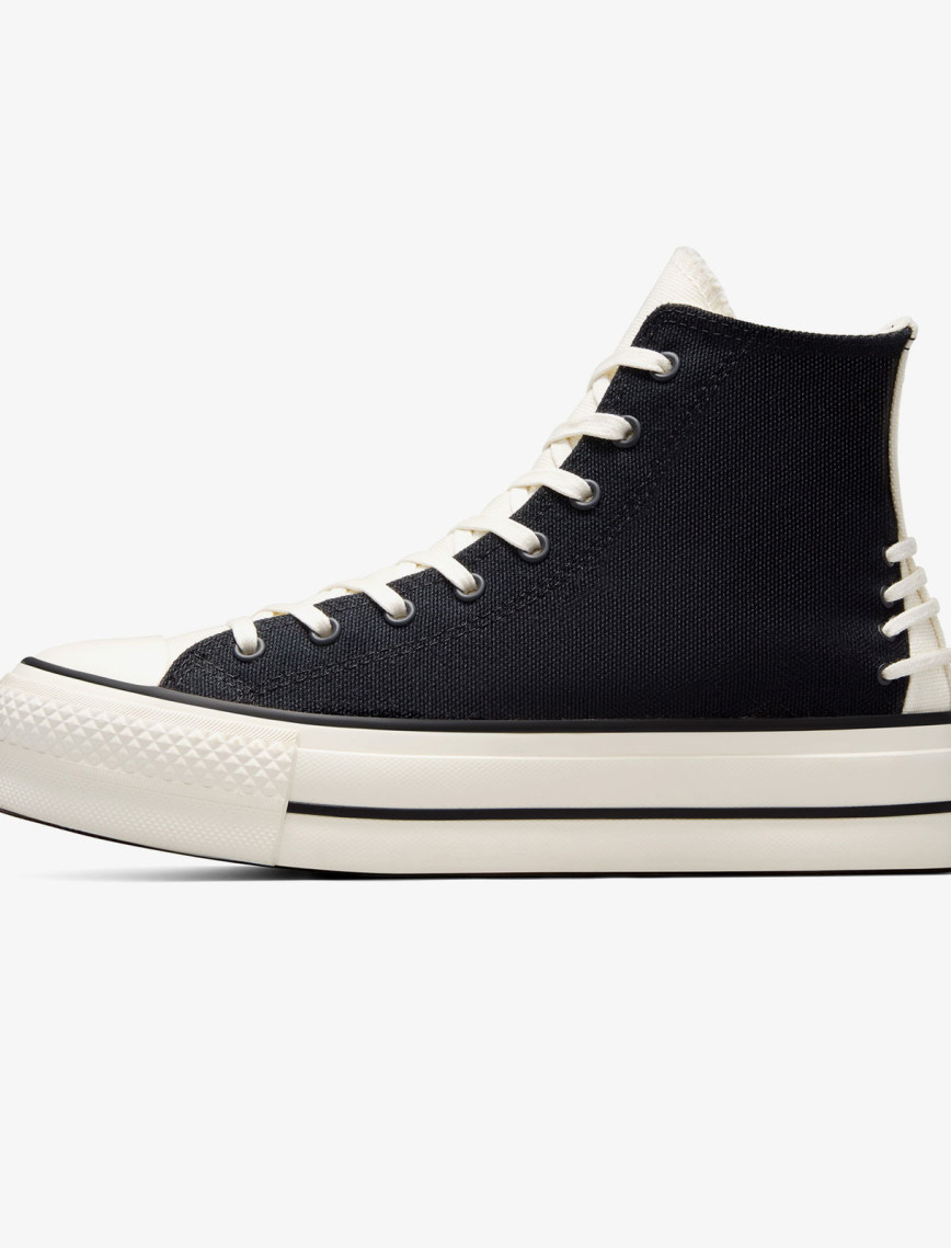 Converse Chuck Taylor All Star Crafted Laces Lift Unisex Siyah Platform Sneaker Converse Chuck Taylor All Star Crafted Laces Lift Unisex Siyah Platform Sneaker
