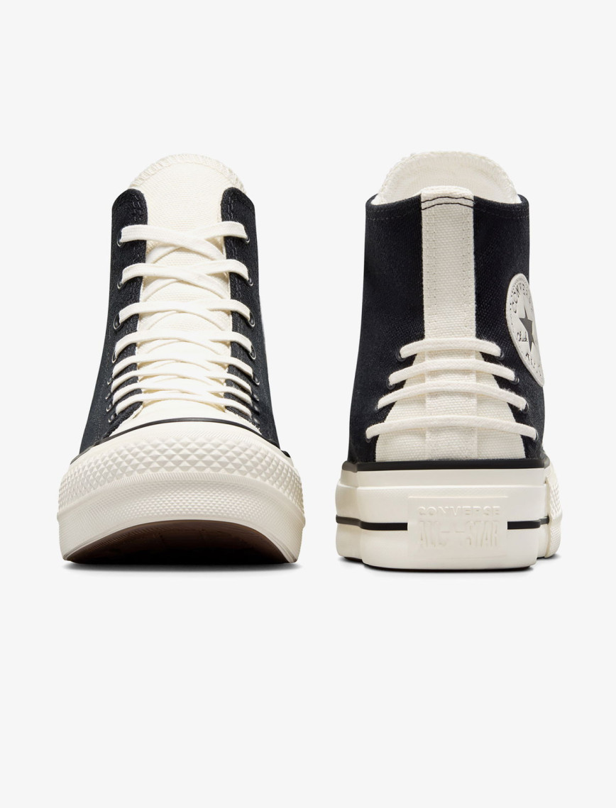 Converse Chuck Taylor All Star Crafted Laces Lift Unisex Siyah Platform Sneaker Converse Chuck Taylor All Star Crafted Laces Lift Unisex Siyah Platform Sneaker