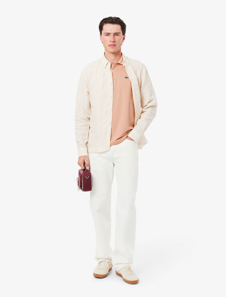 Lacoste L.12.12 Light Erkek Classic Fit Bej Polo Lacoste L.12.12 Light Erkek Classic Fit Bej Polo