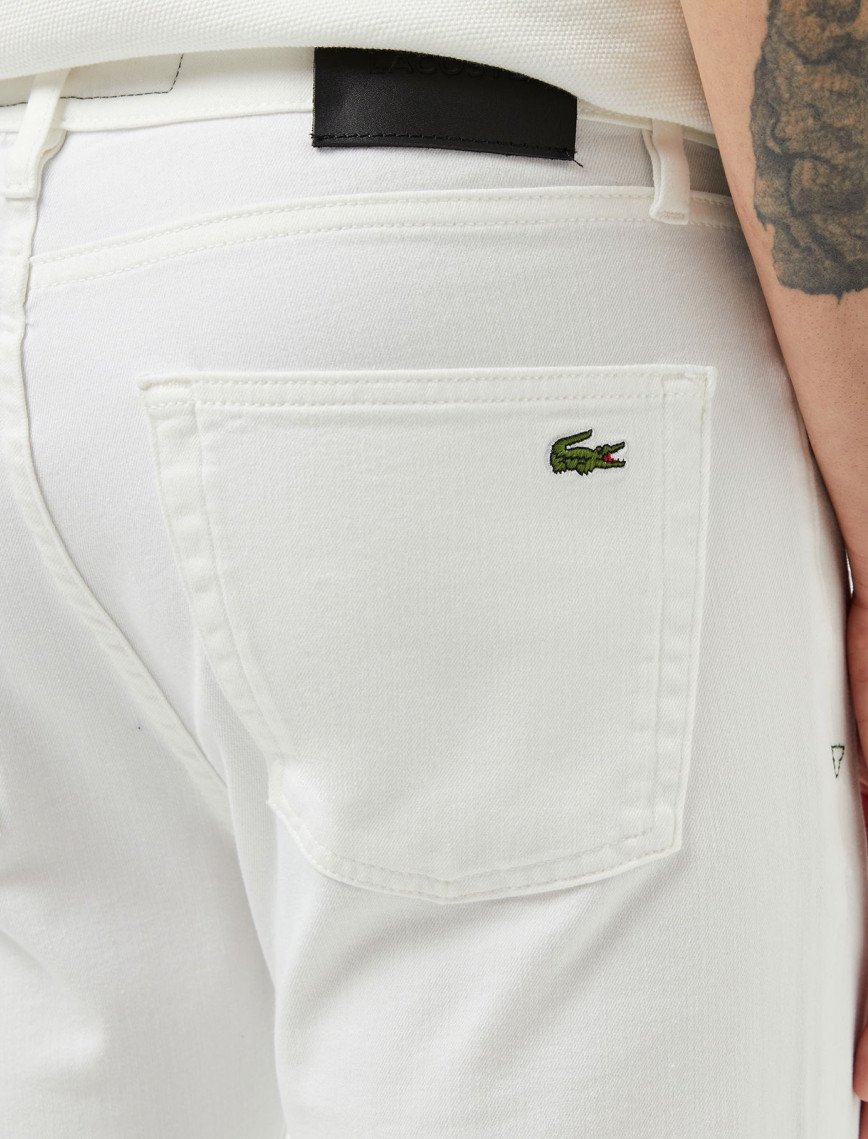 Lacoste Erkek Slim Fit Beyaz Jean Pantolon Lacoste Erkek Slim Fit Beyaz Jean Pantolon