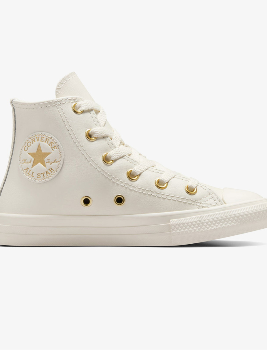 Converse Chuck Taylor All Star Taylored Lux Çocuk Krem Rengi 77 Deri Sneaker