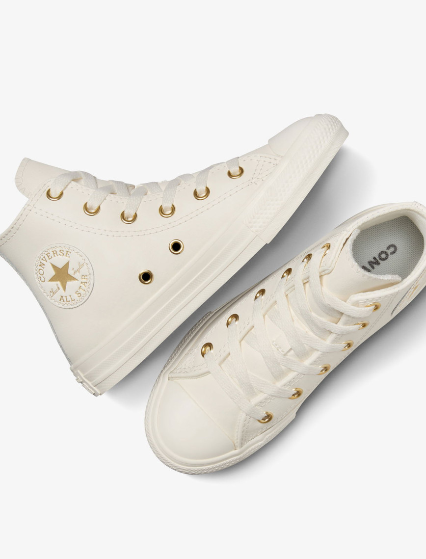 Converse Chuck Taylor All Star Taylored Lux Çocuk Krem Rengi 77 Deri Sneaker