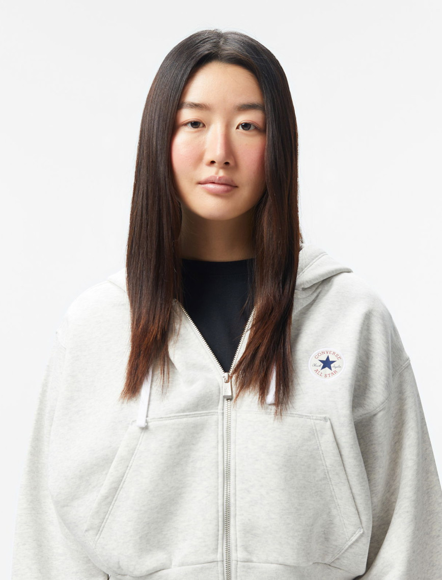 Converse Kadın Baskılı Gri Eşofman Üstü