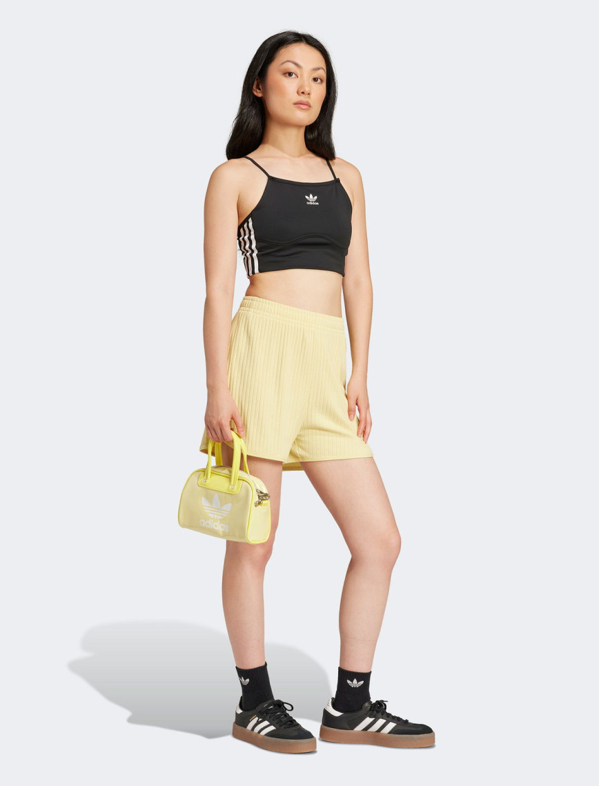 adidas Essentials Wide Rib Kadın Sarı Şort adidas Essentials Wide Rib Kadın Sarı Şort