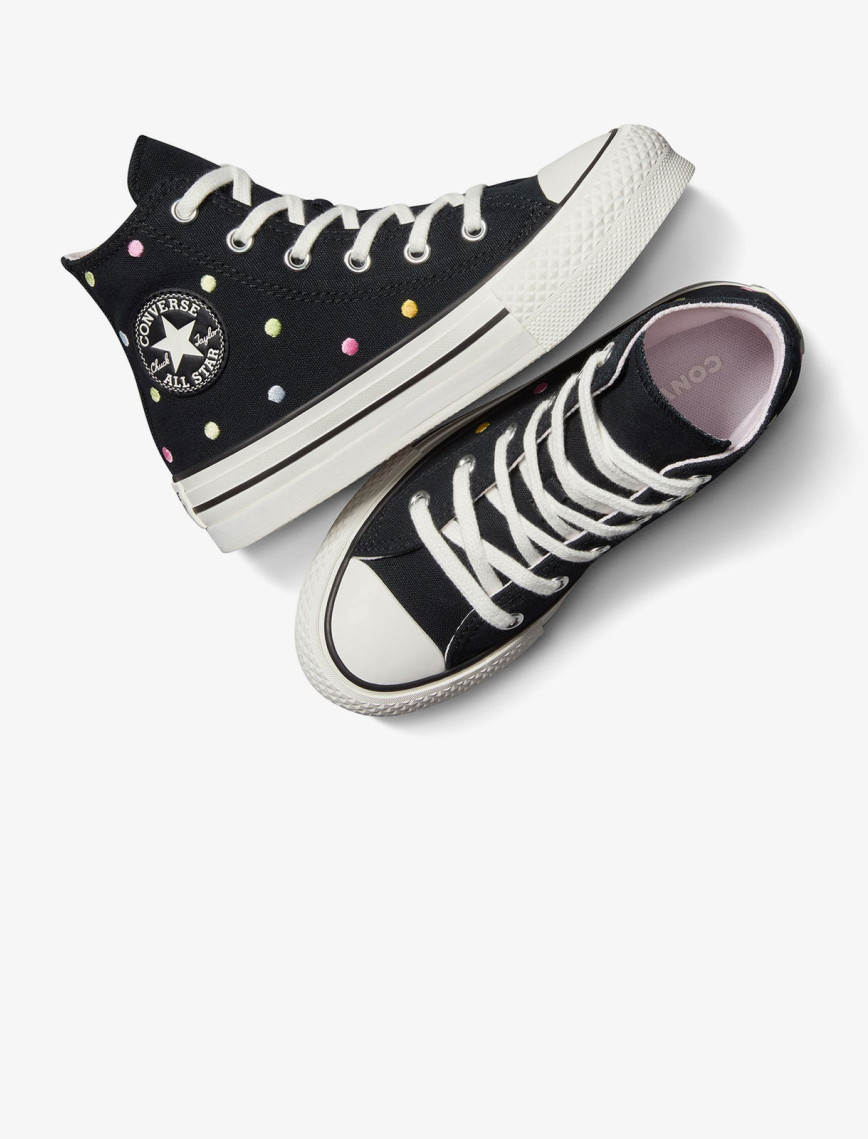 Converse Chuck Taylor All Star EVA Lift Polka Dots Çocuk Siyah Platform Sneaker Converse Chuck Taylor All Star EVA Lift Polka Dots Çocuk Siyah Platform Sneaker