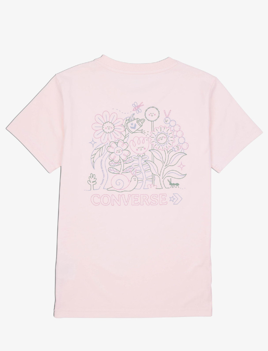 Converse Çiçek Baskılı Kadın Pembe T-Shirt Converse Çiçek Baskılı Kadın Pembe T-Shirt