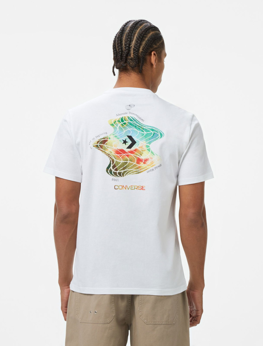 Converse Erkek Loose Fit Grafik Baskılı Beyaz T-Shirt Converse Erkek Loose Fit Grafik Baskılı Beyaz T-Shirt