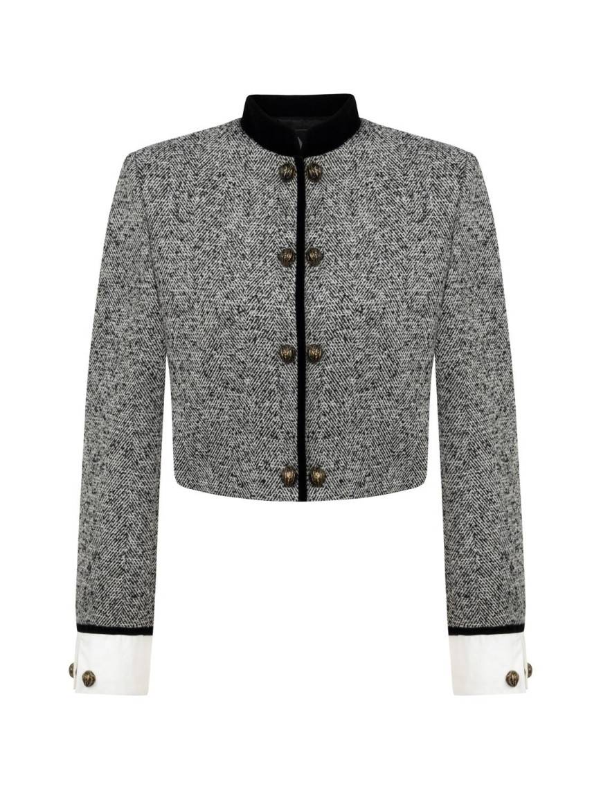 Düğme Detaylı Vatkalı Ceket Düğme Detaylı Vatkalı Ceket