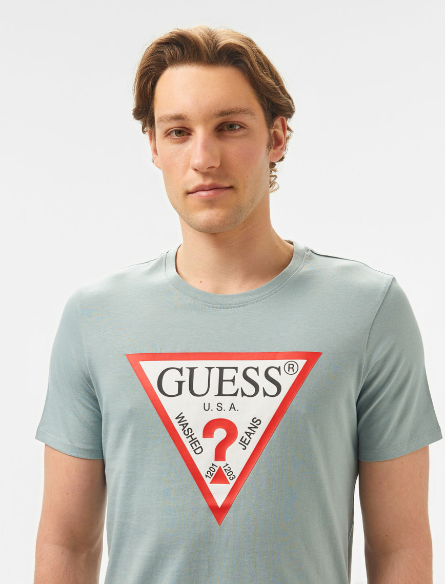 Guess Cn Original Logo Mid Organiceam 180 Erkek Gri T-Shirt Guess Cn Original Logo Mid Organiceam 180 Erkek Gri T-Shirt