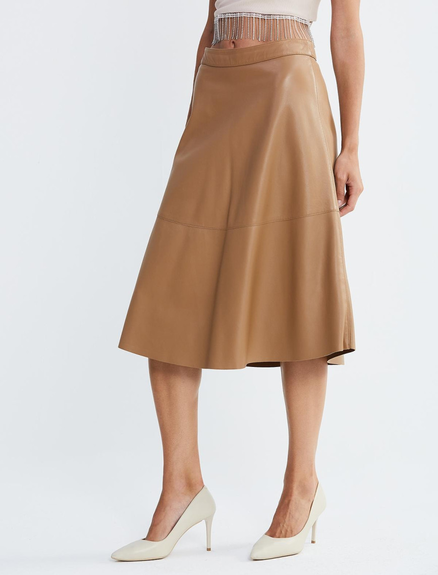 Valmenti Kadın Bej Hakiki Deri Derı Etek Deri Etek Valmenti Kadın Bej Hakiki Deri Derı Etek Deri Etek