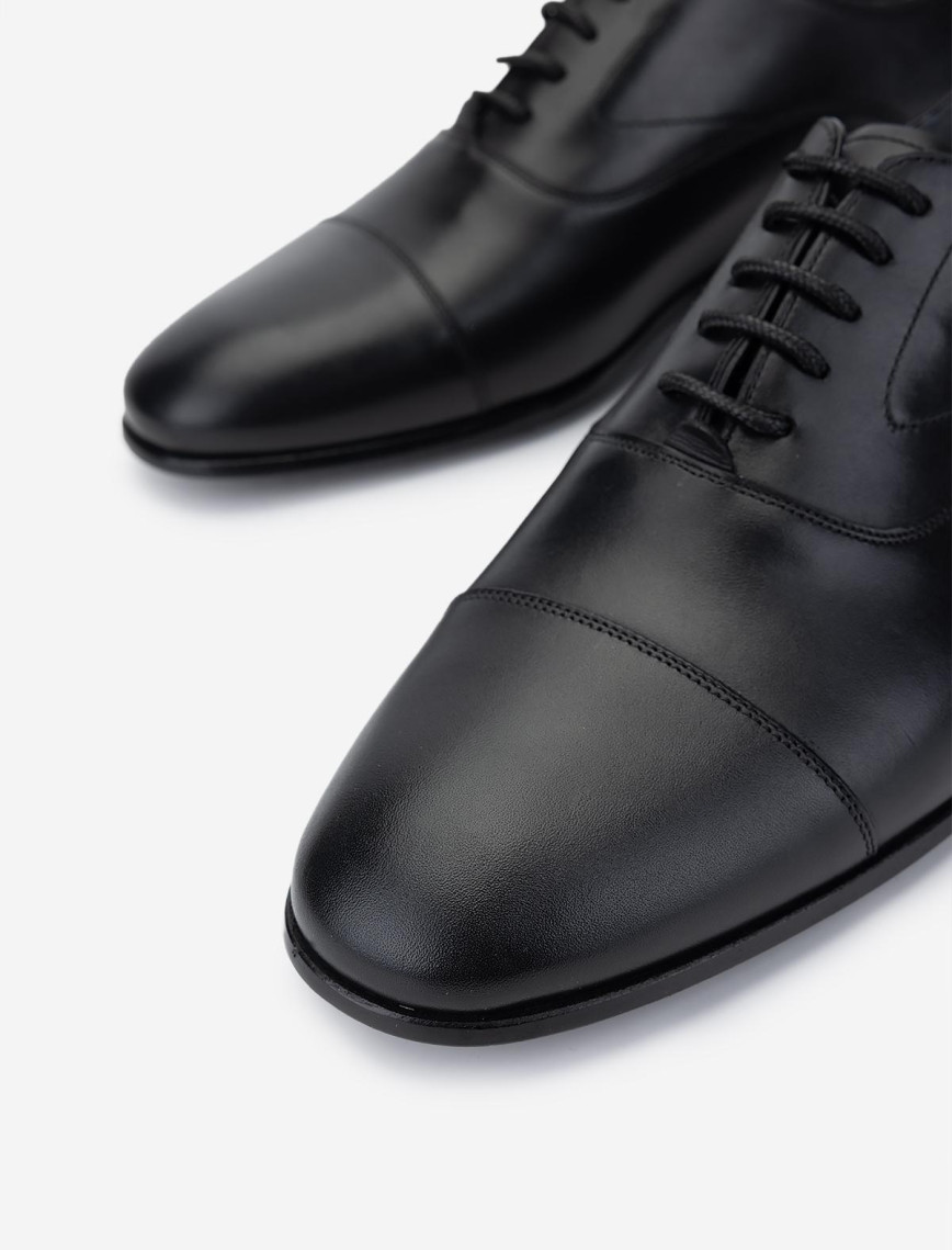 Valmenti Erkek Hakiki Deri Siyah Klasik Ayakkabı