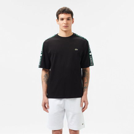 Lacoste Erkek Relaxed Fit Bisiklet Yaka Baskılı Siyah T-Shirt Lacoste Erkek Relaxed Fit Bisiklet Yaka Baskılı Siyah T-Shirt
