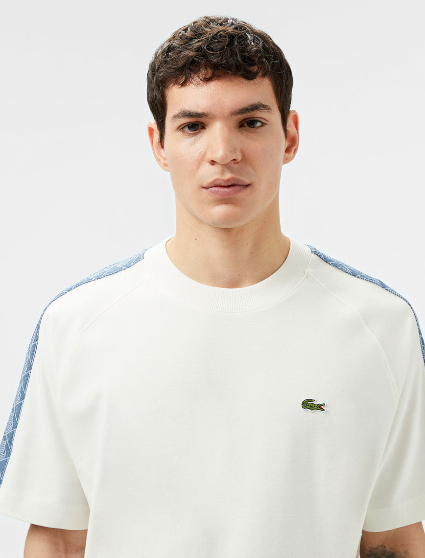 Lacoste Erkek Oversize Fit Bisiklet Yaka Baskılı Beyaz T-Shirt Lacoste Erkek Oversize Fit Bisiklet Yaka Baskılı Beyaz T-Shirt