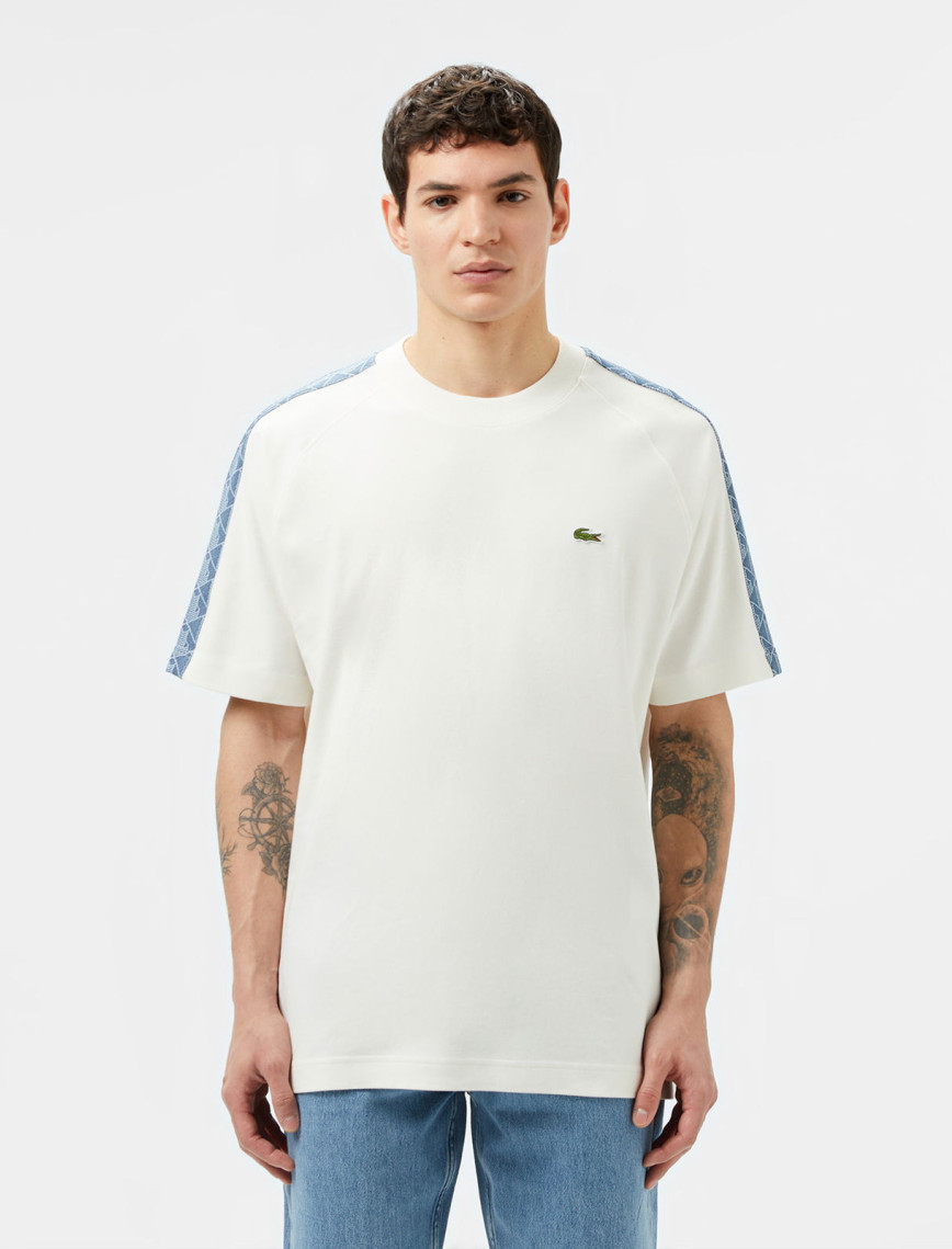 Lacoste Erkek Oversize Fit Bisiklet Yaka Baskılı Beyaz T-Shirt Lacoste Erkek Oversize Fit Bisiklet Yaka Baskılı Beyaz T-Shirt