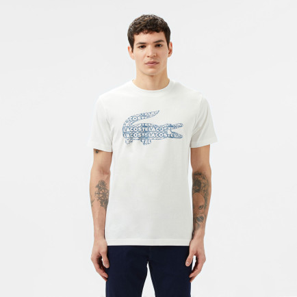 Lacoste Erkek Regular Fit Bisiklet Yaka Baskılı Beyaz T-Shirt Lacoste Erkek Regular Fit Bisiklet Yaka Baskılı Beyaz T-Shirt