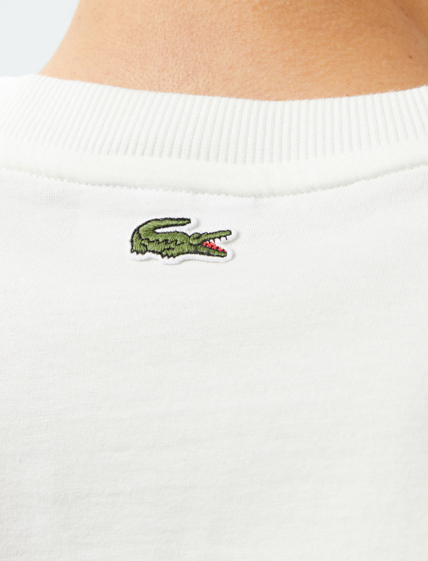 Lacoste Erkek Regular Fit Bisiklet Yaka Baskılı Beyaz T-Shirt Lacoste Erkek Regular Fit Bisiklet Yaka Baskılı Beyaz T-Shirt