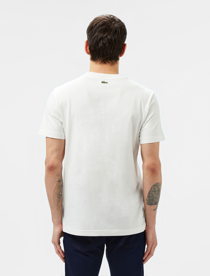 Lacoste Erkek Regular Fit Bisiklet Yaka Baskılı Beyaz T-Shirt Lacoste Erkek Regular Fit Bisiklet Yaka Baskılı Beyaz T-Shirt