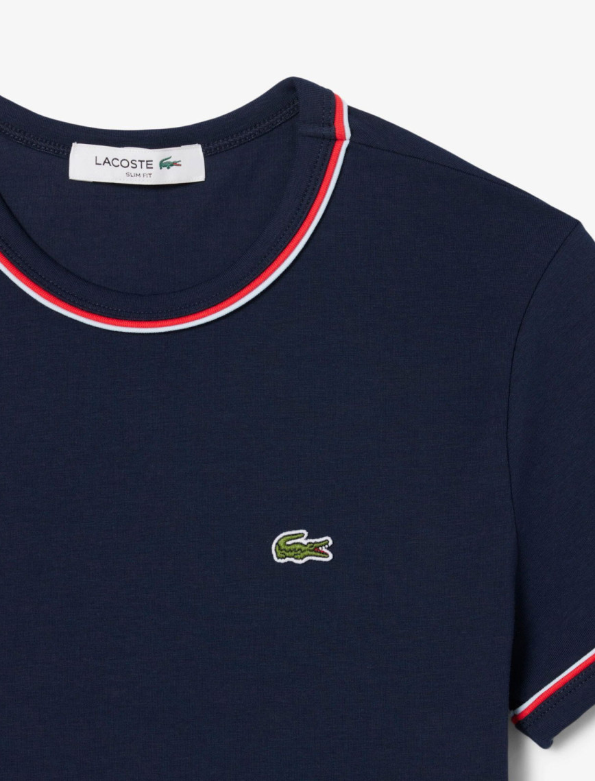 Lacoste Kadın Slim Fit Bisiklet Yaka Lacivert T-Shirt Lacoste Kadın Slim Fit Bisiklet Yaka Lacivert T-Shirt
