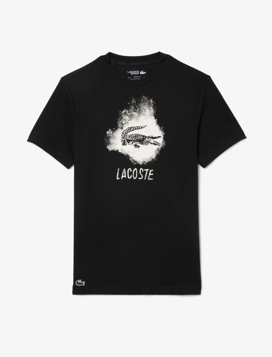 Lacoste Erkek Regular Fit Bisiklet Yaka Baskılı Siyah T-Shirt Lacoste Erkek Regular Fit Bisiklet Yaka Baskılı Siyah T-Shirt