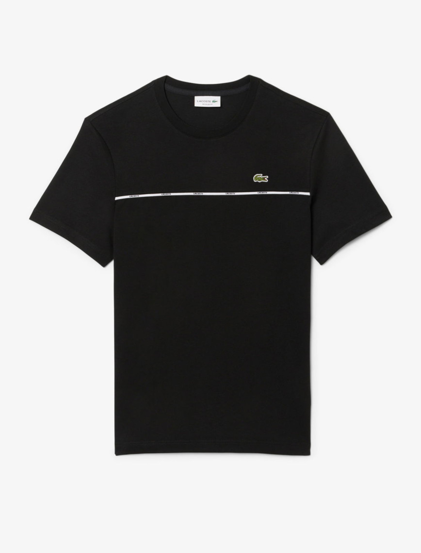 Lacoste Erkek Regular Fit Bisiklet Yaka Baskılı Siyah T-Shirt Lacoste Erkek Regular Fit Bisiklet Yaka Baskılı Siyah T-Shirt
