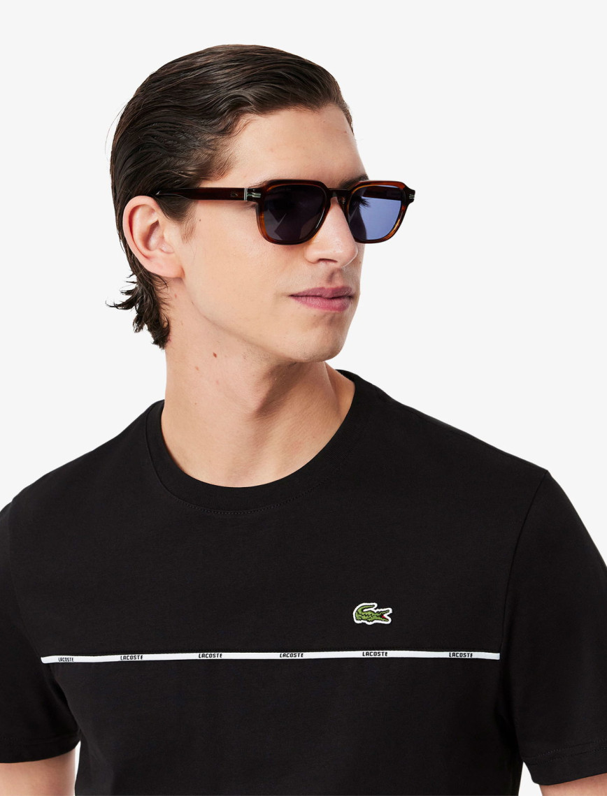 Lacoste Erkek Regular Fit Bisiklet Yaka Baskılı Siyah T-Shirt Lacoste Erkek Regular Fit Bisiklet Yaka Baskılı Siyah T-Shirt