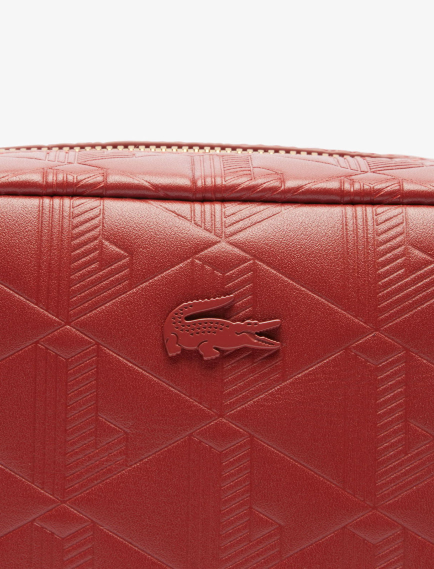 Lacoste Maheki Kadın Monogram Deri Bordo Postacı Çantası Lacoste Maheki Kadın Monogram Deri Bordo Postacı Çantası