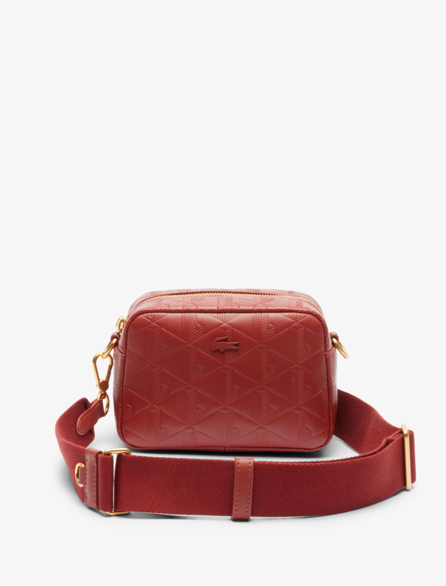 Lacoste Maheki Kadın Monogram Deri Bordo Postacı Çantası Lacoste Maheki Kadın Monogram Deri Bordo Postacı Çantası