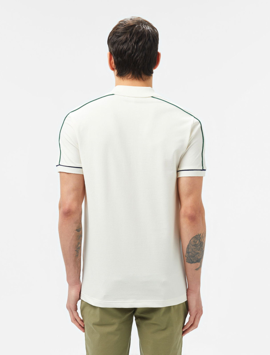 Lacoste Erkek Slim Fit Yarım Fermuarlı Beyaz Polo