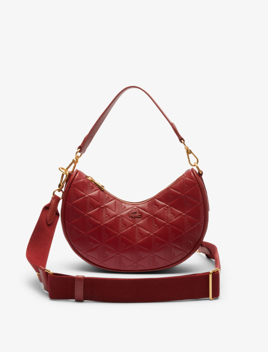 Lacoste Maheki Kadın Monogram Deri Bordo Omuz Çantası Lacoste Maheki Kadın Monogram Deri Bordo Omuz Çantası