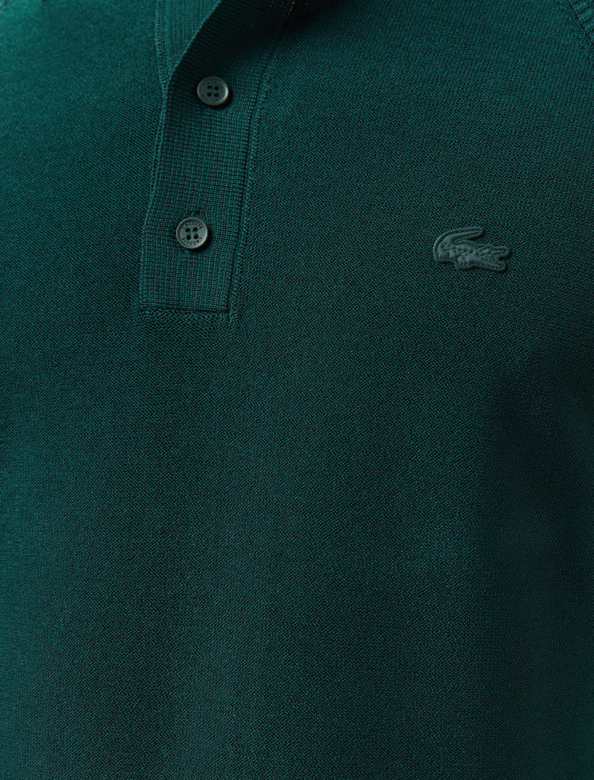 Lacoste Erkek Regular Fit Kısa Kollu Polo Yaka Koyu Yeşil Triko Lacoste Erkek Regular Fit Kısa Kollu Polo Yaka Koyu Yeşil Triko