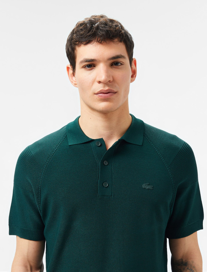 Lacoste Erkek Regular Fit Kısa Kollu Polo Yaka Koyu Yeşil Triko Lacoste Erkek Regular Fit Kısa Kollu Polo Yaka Koyu Yeşil Triko