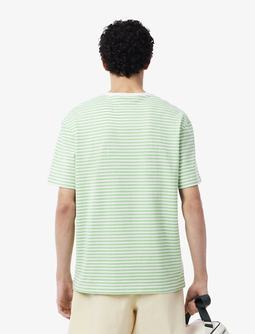 Lacoste Erkek Classic Fit Bisiklet Yaka Çizgili Açık Yeşil T-Shirt Lacoste Erkek Classic Fit Bisiklet Yaka Çizgili Açık Yeşil T-Shirt