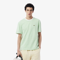 Lacoste Erkek Classic Fit Bisiklet Yaka Çizgili Açık Yeşil T-Shirt Lacoste Erkek Classic Fit Bisiklet Yaka Çizgili Açık Yeşil T-Shirt