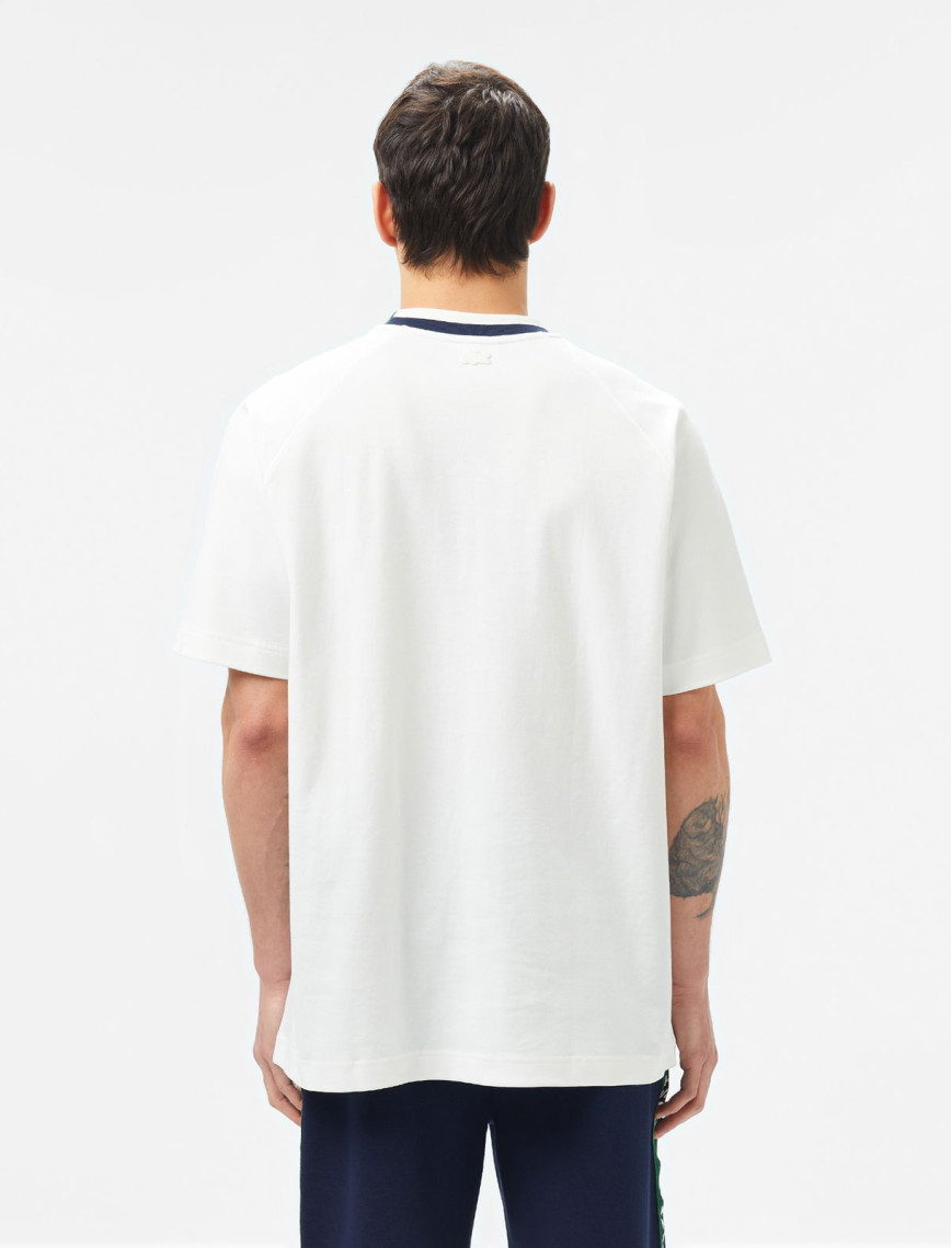 Lacoste Erkek Bisiklet Yaka Beyaz Cepli T-Shirt Lacoste Erkek Bisiklet Yaka Beyaz Cepli T-Shirt