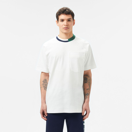 Lacoste Erkek Bisiklet Yaka Beyaz Cepli T-Shirt Lacoste Erkek Bisiklet Yaka Beyaz Cepli T-Shirt
