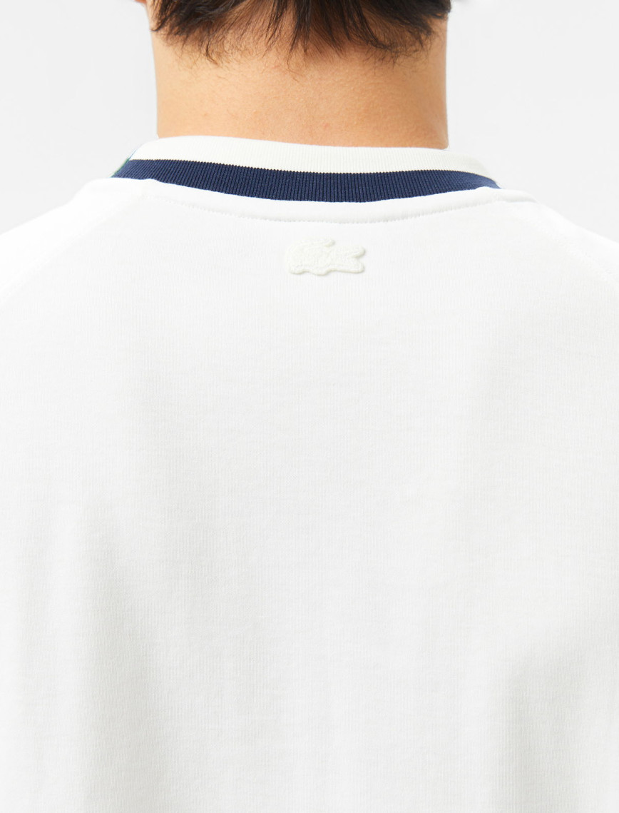 Lacoste Erkek Bisiklet Yaka Beyaz Cepli T-Shirt Lacoste Erkek Bisiklet Yaka Beyaz Cepli T-Shirt