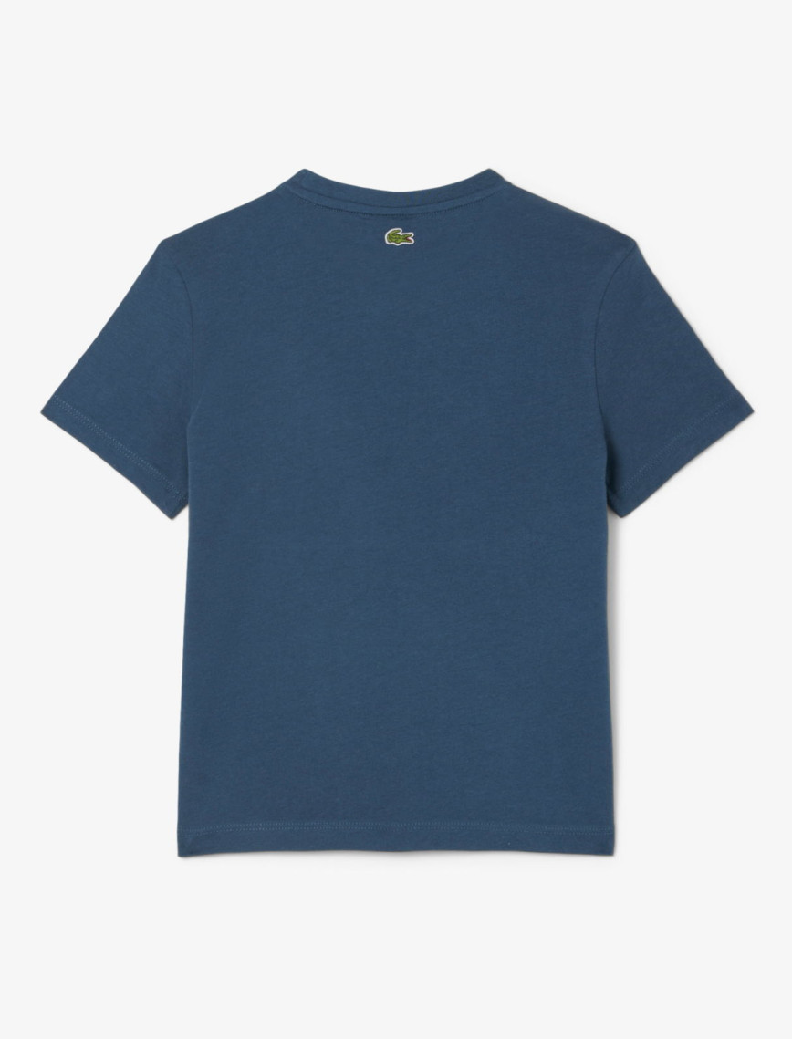 Lacoste Çocuk Bisiklet Yaka Baskılı Lacivert T-Shirt Lacoste Çocuk Bisiklet Yaka Baskılı Lacivert T-Shirt