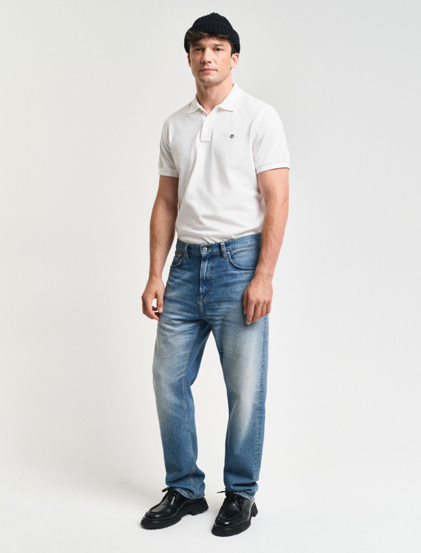 GANT Erkek Beyaz Regular Fit Polo GANT Erkek Beyaz Regular Fit Polo