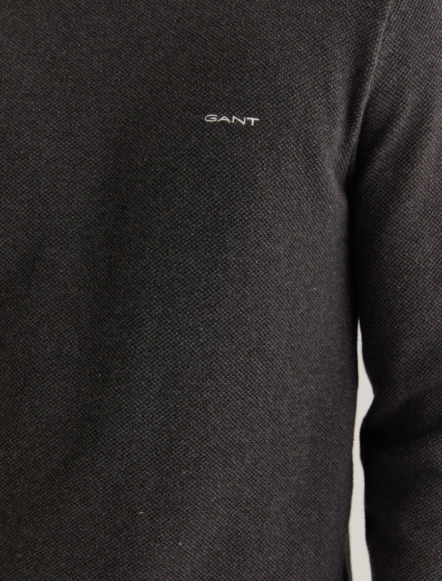 GANT Erkek Gri Regular Fit Bisiklet Yaka Kazak GANT Erkek Gri Regular Fit Bisiklet Yaka Kazak