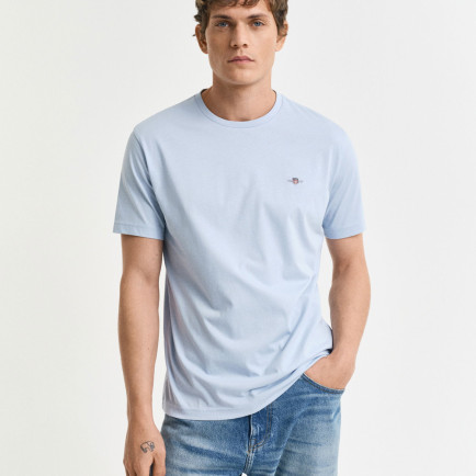 GANT Erkek Mavi Regular Fit Bisiklet Yaka T-Shirt