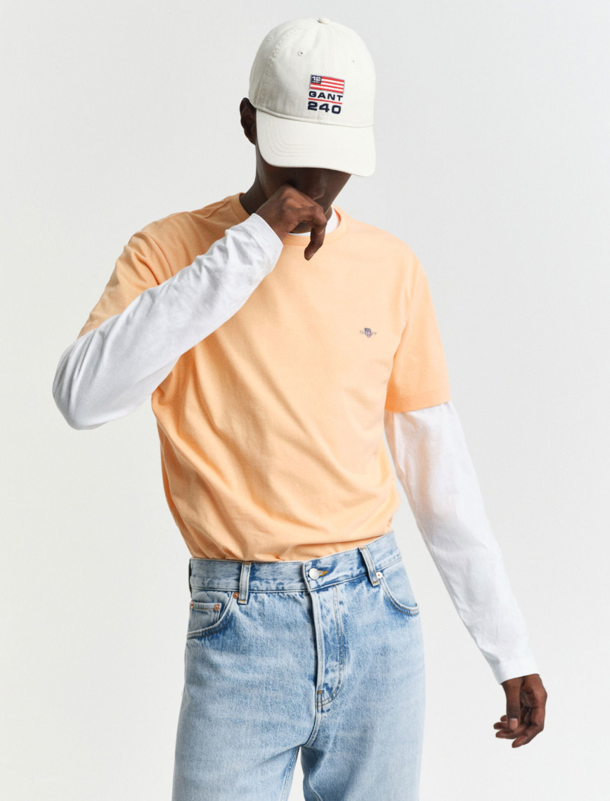 GANT Erkek Turuncu Regular Fit Bisiklet Yaka T-Shirt GANT Erkek Turuncu Regular Fit Bisiklet Yaka T-Shirt