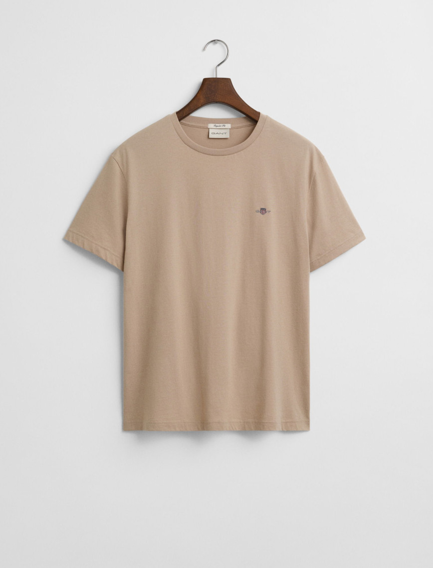 GANT Erkek Bej Regular Fit Bisiklet Yaka T-Shirt