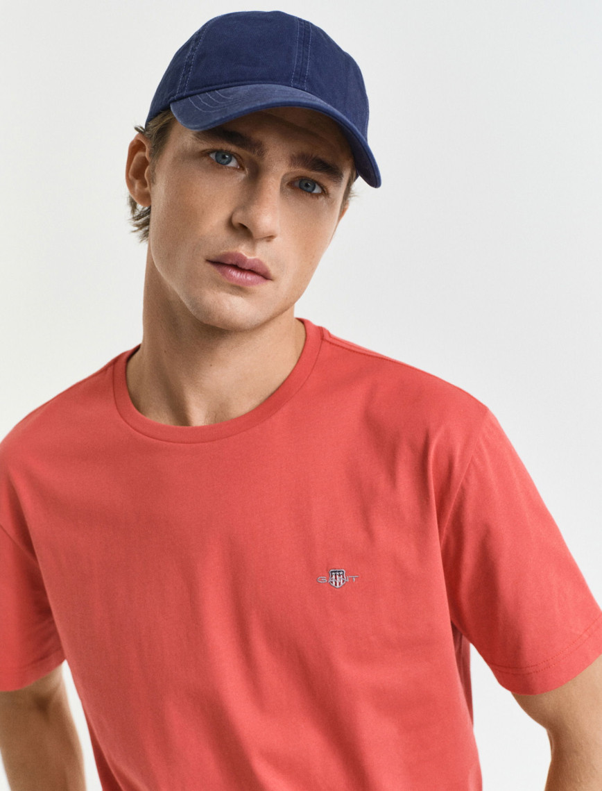 GANT Erkek Kırmızı Regular Fit Bisiklet Yaka T-Shirt