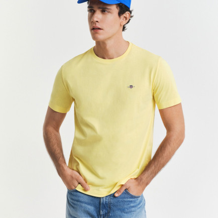 GANT Erkek Sarı Regular Fit Bisiklet Yaka T-Shirt