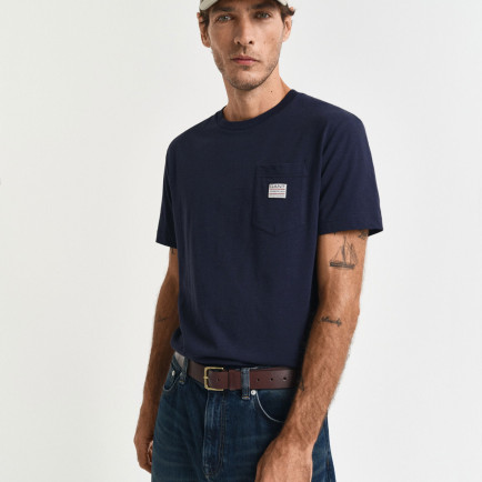 GANT Erkek Lacivert Regular Fit Bisiklet Yaka T-Shirt GANT Erkek Lacivert Regular Fit Bisiklet Yaka T-Shirt