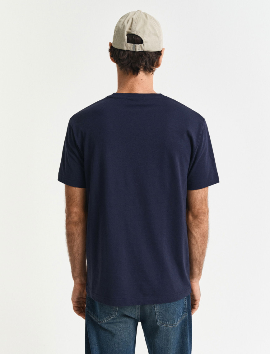 GANT Erkek Lacivert Regular Fit Bisiklet Yaka T-Shirt GANT Erkek Lacivert Regular Fit Bisiklet Yaka T-Shirt