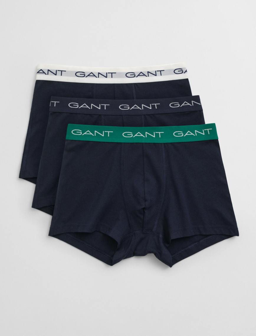 GANT Erkek Yeşil Slim Fit Logolu 3'lü Boxer