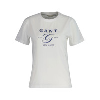 GANT Kadın Beyaz Regular Fit Bisiklet Yaka Logolu T-Shirt GANT Kadın Beyaz Regular Fit Bisiklet Yaka Logolu T-Shirt